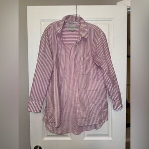 Ella Moss Pink Striped Button Down Shirt
